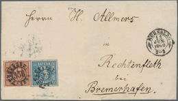 Bayern - Marken Und Briefe: 1860, Sauberer Kleiner Posten Von 9 Briefen Mit Den Quadratausgaben. Bit - Otros & Sin Clasificación