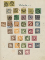 Württemberg - Marken Und Briefe: 1851/1923, Gestempelte Sammlung Auf Borek-Blättern, Teils Unterschi - Andere & Zonder Classificatie