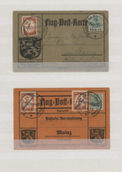 Deutsches Reich - Germania: 1912, Flugpost Rhein/Main, Partie Von 13 Entsprechenden Flugkarten, Dabe - Verzamelingen