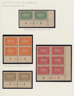 Deutsches Reich - Inflation: 1922/1923, Queroffset Wz. 1+2, Postfrische Spezialsammlung Mit Ca. 840 - Verzamelingen