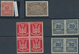 Deutsches Reich - Inflation: 1922-1923, Postfrisches INFLA-Doppeldruck- Und Farbenlot Mit 254b DD Ge - Colecciones