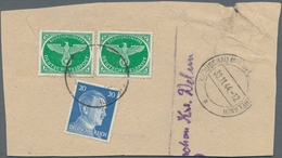 Feldpostmarken: 1941/1948, Vielseitiges Lot Von 3 Kompletten Päckchenadressen Sowie 3 Briefstücken M - Otros & Sin Clasificación