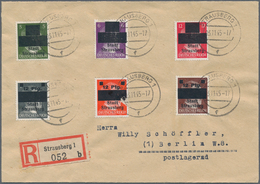 Deutsche Lokalausgaben Ab 1945: STRAUSBERG: 1945/1946, Kleines Lot Mit R-Brief MiNr. 1/6 (eine Marke - Otros & Sin Clasificación