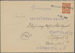 Alliierte Besetzung - Notstempel: Französische Zone: 1945/1946, Kleines, Sauberes Lot Von 10 Belegen - Andere & Zonder Classificatie