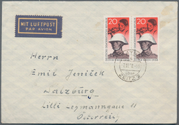 DDR: 1950/1960, Lot Von 38 Briefen Meist Nach Österreich Gelaufen, Dabei Marken Aus Debria-Block, Pa - Verzamelingen