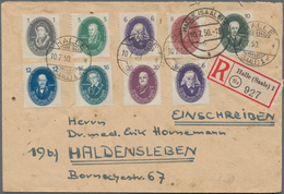 DDR: 1950-52, Vier FDC, Zwei Briefe Und Eine Postkarte, Dabei 'Akademie D. Wissenschaften' 1 Pf. Bis - Sammlungen