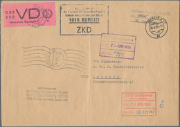 DDR - Dienstmarken: 1959/1965, Konvolut Mit 5 Belegen, Dabei 2 Briefe Mit Aufkleber Für Vertrauliche - Otros & Sin Clasificación