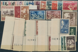 Saarland (1947/56): Saarland, 1948-1951, Freimarken Wiederaufbau (Saar III) Komplett, Europarat Komp - Unused Stamps