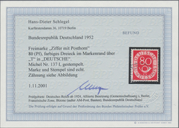 Bundesrepublik Deutschland: 1951/1953, Posthorn, Saubere Spezialpartie: MiNr. 128 Z, 130 Z, Zweimal - Collections