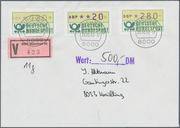Bundesrepublik - Automatenmarken: 1982, BLAUE MÜNCHNER, Partie Von Acht Belegen (sieben Gelaufen, Ei - Machine Labels [ATM]