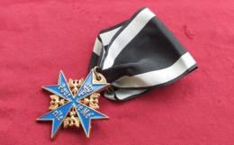 Croix Pour Le Merite Prussia 1740 Blauer Max Ottima Replica Con Nastrino - Voor 1871