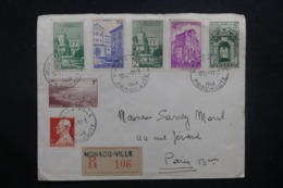 MONACO - Enveloppe En Recommandé Pour Paris En 1948, Affranchissement Varié Plaisant - L 42797 - Cartas & Documentos