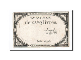 Billet, France, 5 Livres, 1793, 1793-10-31, Loegel, TTB, KM:A76, Lafaurie:171 - Assignats