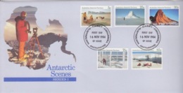 Polaire Australien, N° 63 à 67 (vues Du Territoire) Obl. Premier Jour Casey Le 16 NOV 84 Sur FDC Antarctic Scènes - Covers & Documents
