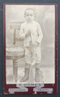 Photo CDV Enfant Fusil Carabine - F. HOMES Photographe TAHITI - Tahiti