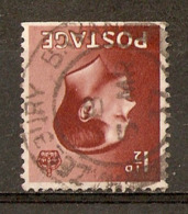 1936 - Edouard VIII - 1½ P. Brun-rouge - Filigrane J Renversé - N°207a - Usati