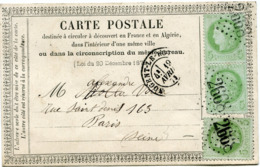 FRANCE CARTE PRECURSEUR AFFRANCHIE AVEC 3 X LE N°53 DONT UNE PAIRE OBL GC 2668 DEPART NOGENT-LE-ROTROU 19 AVRIL 73...... - Cartoline Precursori