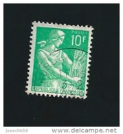 N° 1115A  Moissonneuse, 10 Frs  Timbre  France  1957-1960 - 1957-1959 Oogst