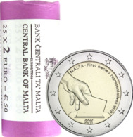 MALTA - MALTE 25 X 2 EURO 2011 "PRIME ELEZIONI" ROTOLO - ROLLE - ROLL - ORIGINALE - Malta