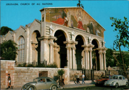 ! Moderne Ansichtskarte Jerusalem, Israel, Church Of All Nations, Autos, Cars, PKW, VW Käfer, Volkswagen - Israel
