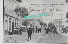 Portugal - Espinho - Rua Bandeira Coelho (junto Ao Caminho De Ferro) Passagem De Nível "Animação"  Circulado Em 9/7/1921 - Aveiro