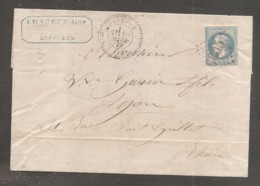 Lettre De GRAVESON  20c Empire Oblit   GC 6005    BOUCHES DU RHONE  1870 - Autres & Non Classés