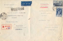 USSR 1949 Large Registered Cover To Finland With 40 K. Michurin + 2 R. Sport High Jump - Lettres & Documents