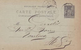 Carte Sage 10 C Noir G10 Oblitérée Repiquage Journaux De Mode Albert - Cartes Postales Repiquages (avant 1995)
