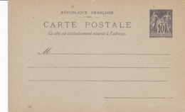 Carte Sage 10 C Noir G11 Neuve - Overprinter Postcards (before 1995)