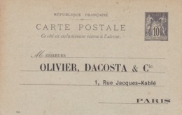 Carte Sage 10 C Noir G10 Neuve  Repiquage Olivier Dacosta - Overprinter Postcards (before 1995)