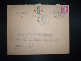 LETTRE TP M. DE MULLER 15F OBL. HEXAGONALE Tiretée 22-9 1956 SILLARS VIENNE (86) S S S SOCIETE SPORTIVE SILLARD - Sonstige & Ohne Zuordnung