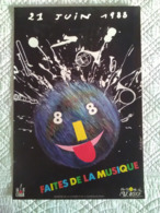 AFFICHE ANCIENNE ORIGINALE FETE DE LA MUSIQUE 1988 - Plakate & Poster