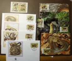 Moldova 1993 "Endangered Snake Species WWF Mi: 50-55  Maxi Card FDC MNH ** #cover 4922 - Lots & Serien