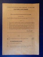 Marcel Pagnol : Le Temps Des Secrets--Examen D'admission En Classe Supérieure--9 Mars 1967 - Diploma & School Reports