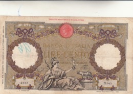Lire 100 Aquila Romana Fascio Dec. 19/08/1941 F.to Azzolini Urbini.  Integra - 100 Lire