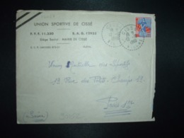 LETTRE TP M. A LA NEF 0,25 OBL. Tiretée 12-10 1960 CISSE VIENNE (86) UNION SPORTIVE DE CISSE - Autres & Non Classés