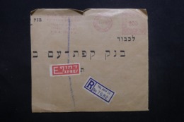 ISRAËL - Affranchissement Mécanique De Tel Aviv Sur Enveloppe ( Devant ) En Recommandé Exprès En 1952- L 42930 - Brieven En Documenten