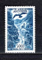 ANDORRE PA N° 4  NEUF AVEC CHARNIERE COTE  75.00€  PAYSAGE  OISEAUX  ANIMAUX - Poste Aérienne