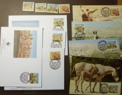 Sudan 1994 Mi 471-474 WWF DONKEY Esel  Maxi Card FDC MNH ** #cover 4929 - Collections, Lots & Séries