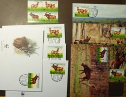 1990 Angola WWF Riesenrappenantilope Giant Sable Antelope Maxi Card FDC MNH ** #cover 4938 - Collections, Lots & Series