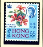 HONG KONG  -  1968 Bauhinia Blakeana 65c Unmounted/Never Hinged Mint - Unused Stamps