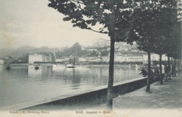 SCHWEIZ LUGANO 1910 Ungebr. S/w AK "Lugano - Quai." (Wehrli A.G., Kilchberg, Zürich - Nr. 16225), Teilweise Stockflecken - TI Tessin