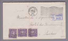 Kanada 1935-01-22 Montreal 6 Cents Due Nach Quebec 3 X 2 Cents Portomarke - Briefe U. Dokumente