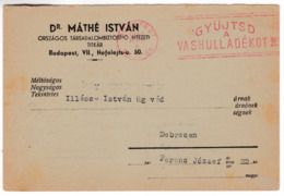 K168 Hungary Red Meter Freistempel EMA 1944 BUDAPEST 72 Collect The Iron Scrap! Sammle Den Eisenschrott! - Machine Labels [ATM]