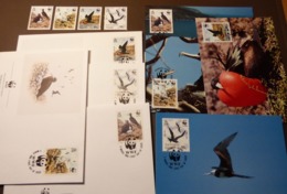 Ascension  1990  N°Mi. 521 à 524  Frégate Adlerfregattvogel Frigate Bird WWF  Maxi Card FDC MNH ** #cover 4959 - Collections, Lots & Séries