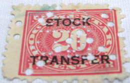 United States Documentary Perfin Stock Transfer OP 20 C - Perforados