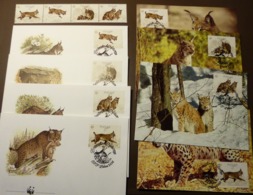 1988 Portugal WWF Pardelluchs Iberian Lynx Michel Nr. 1741-1744 Maxi Card FDC MNH ** #cover 4970 - Collections, Lots & Series