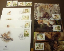 ALGÉRIE 1988  Y&T 928 à 931  Le Magot / Barbary Macaque MONKEYS Maxi Card FDC MNH ** #cover 4973 - Collections, Lots & Series