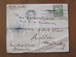 Ireland 1925 Cover Haile Athato USA - Sword - Bank Slogan - Cartas