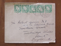 Ireland 1941 Cover Haire To England - Sword (x5) - Storia Postale